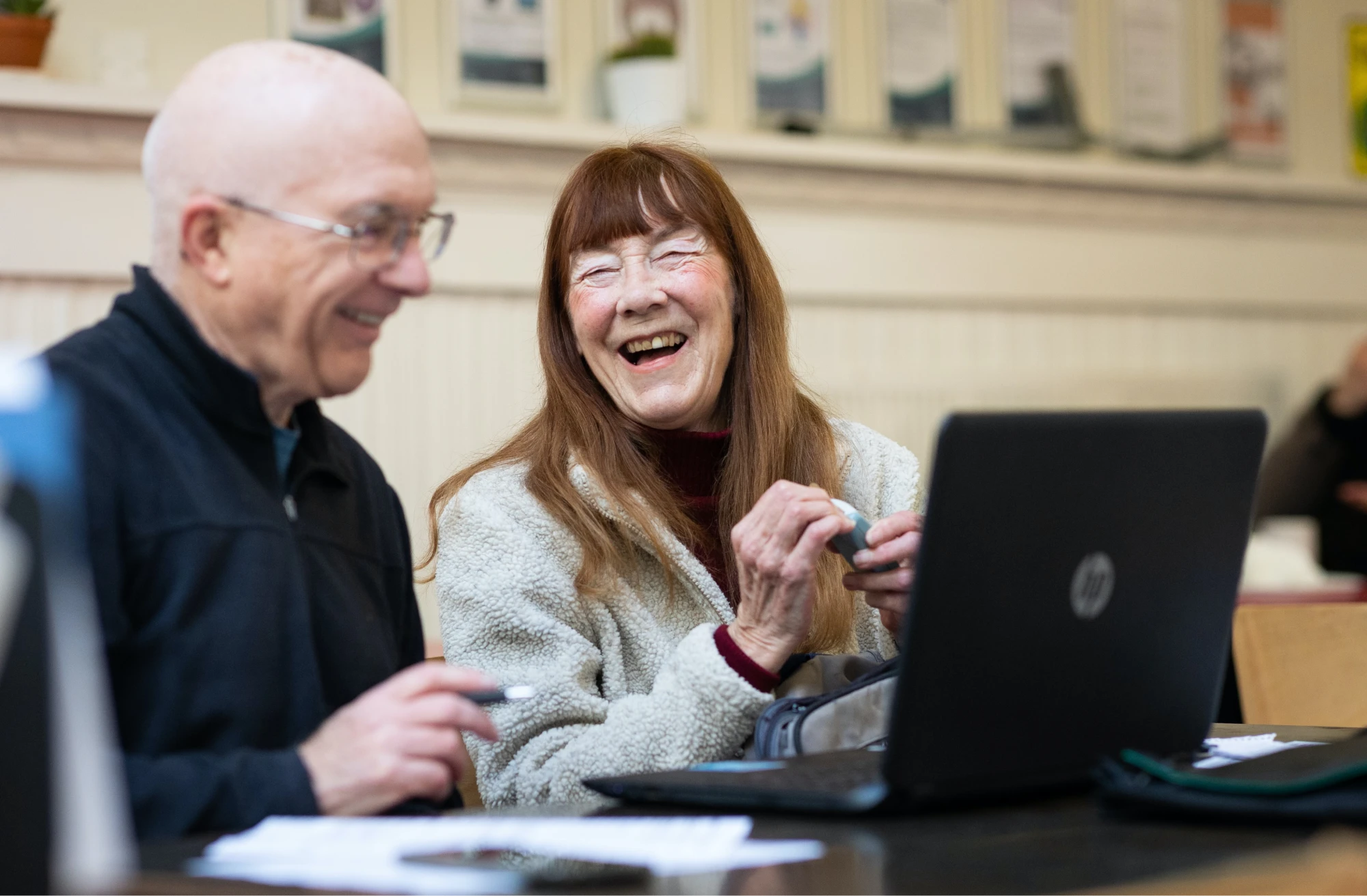 Senior couple laughing
