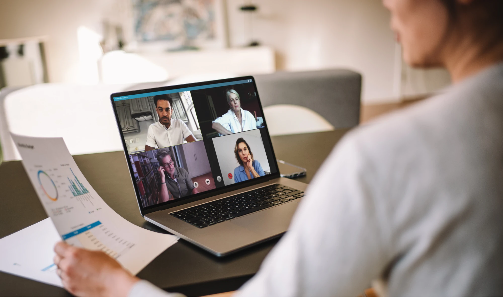 Woman on a zoom call